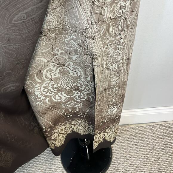 Nygard Collection Skirt size 14 Brown Paisley Sheer Faux Wrap Long Modest Career - Picture 7 of 12